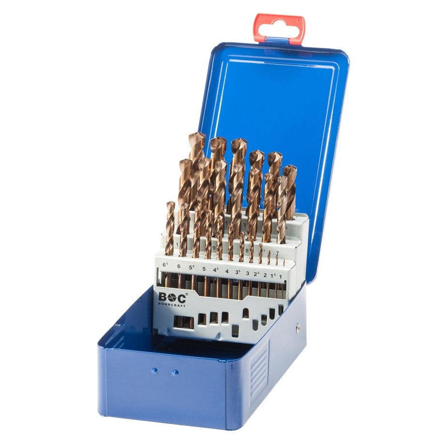 Metāla urbšanas uzgaļi DIN338 25pcs. (1-13mm) (kobalts)