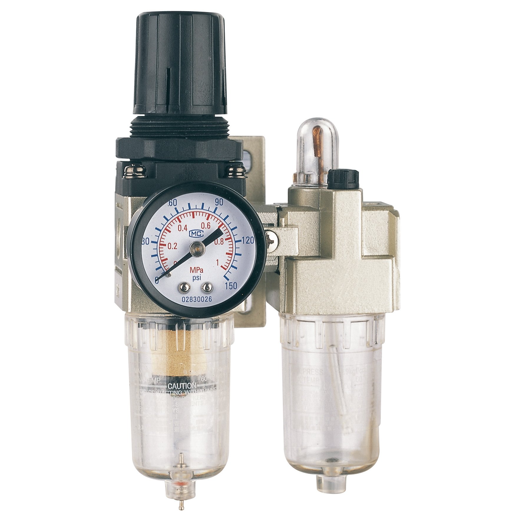 Gaisa plūsmas regulators 1/4 “ar filtru un eļļošanas