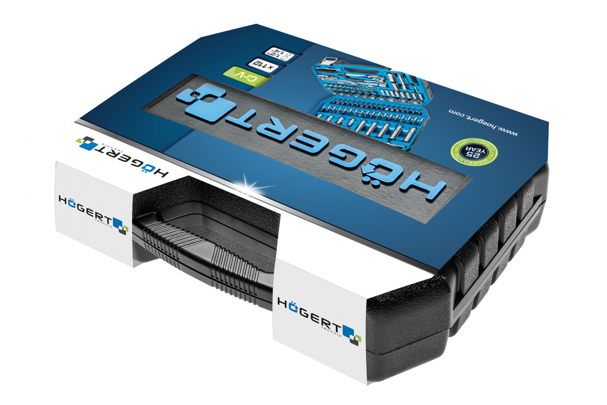 Instrumentu komplekts, 112 gab., 1/4 “, 1/2” HOGERT HT1R432