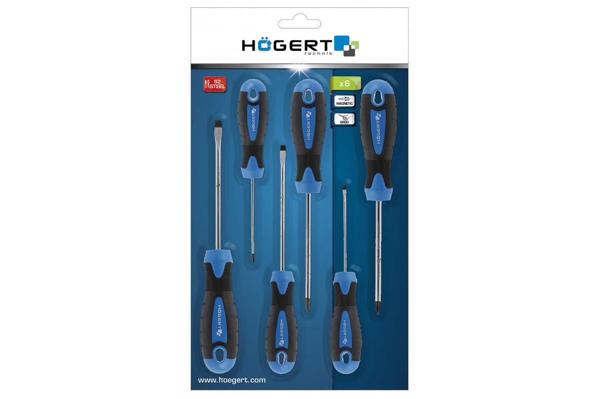 Skrūvgriežu komplekts 6 gab., S2 HOGERT