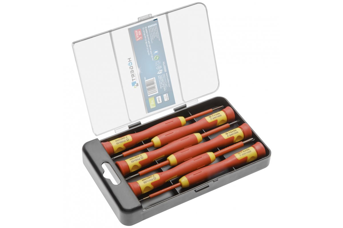 Skrūvgriežu komplekts 1000V, tērauds S2, 6 gab.HOGERT