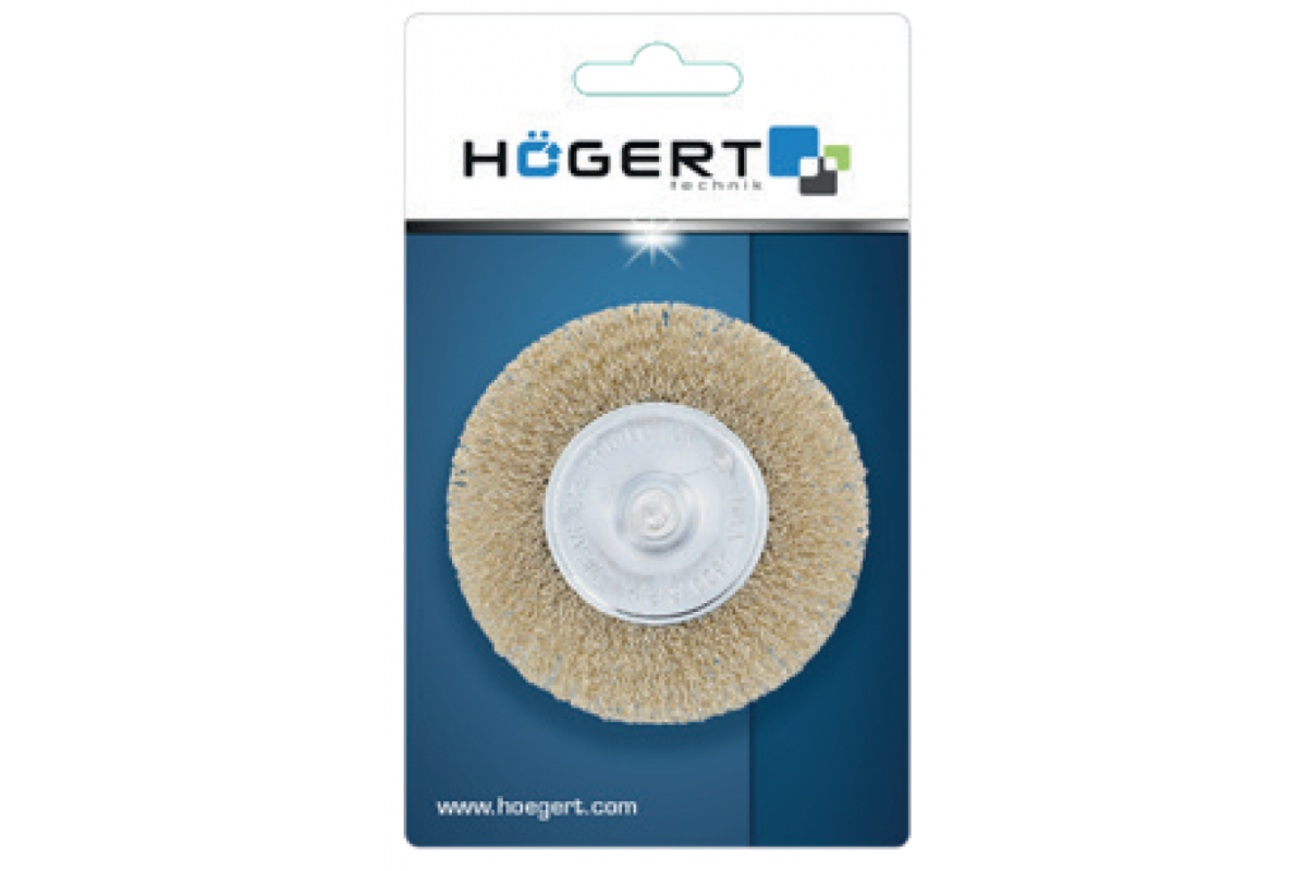 Disku birste ar kātu 100 mm, misiņa stieple 0,3 mm HOEGERT