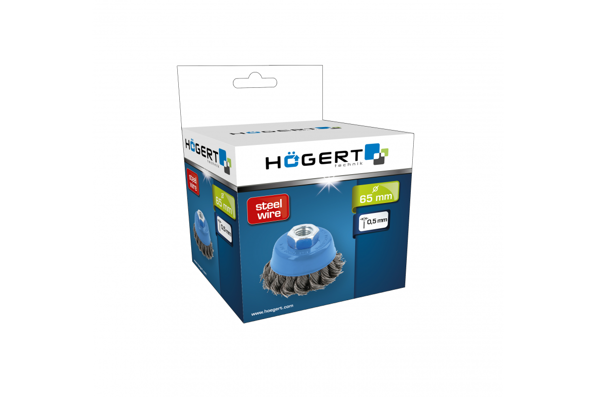 Disku birste 65 mm, M14, tērauda stieple 0,5 mm HOEGERT