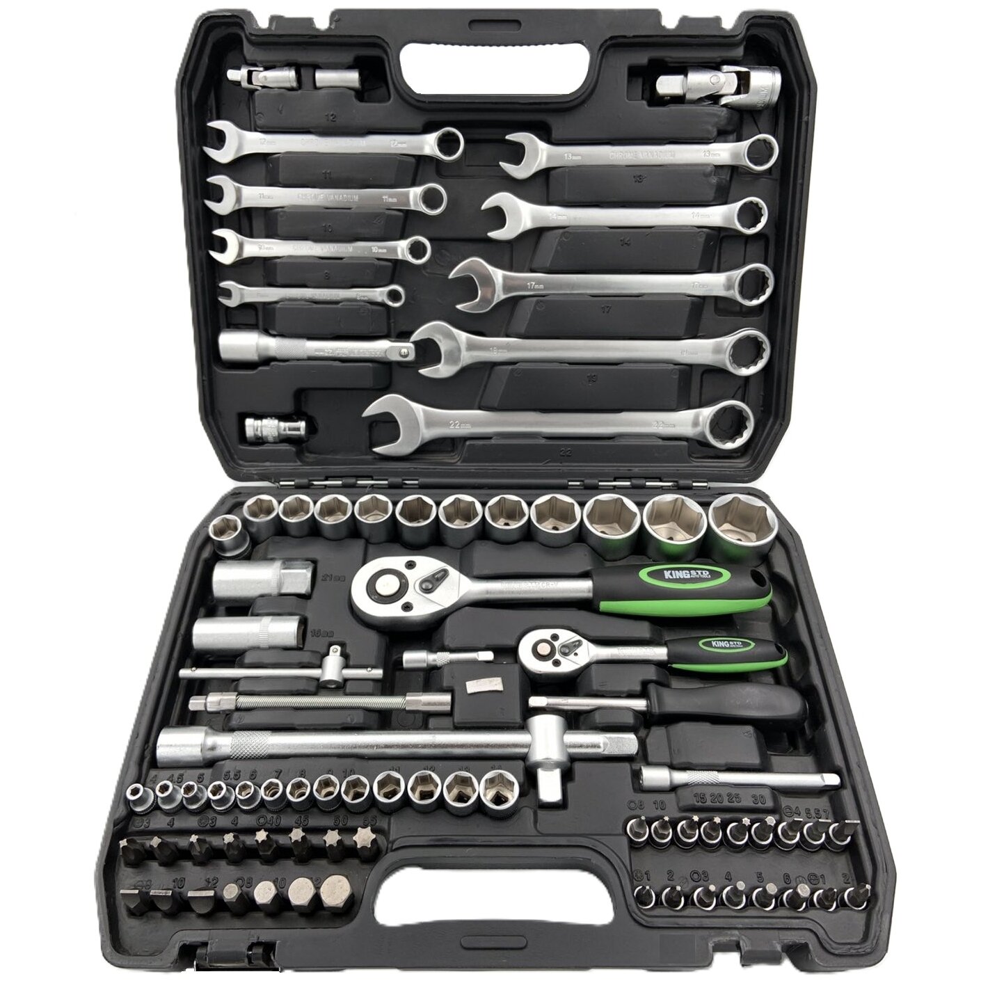 1/4″ + 1/2″ DR. Muciņu un atslēgu komplekts 82gab.