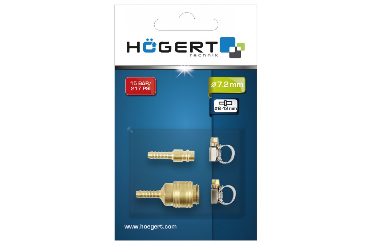 HOEGERT ātrais savienotājs 8mm, 4 daļas