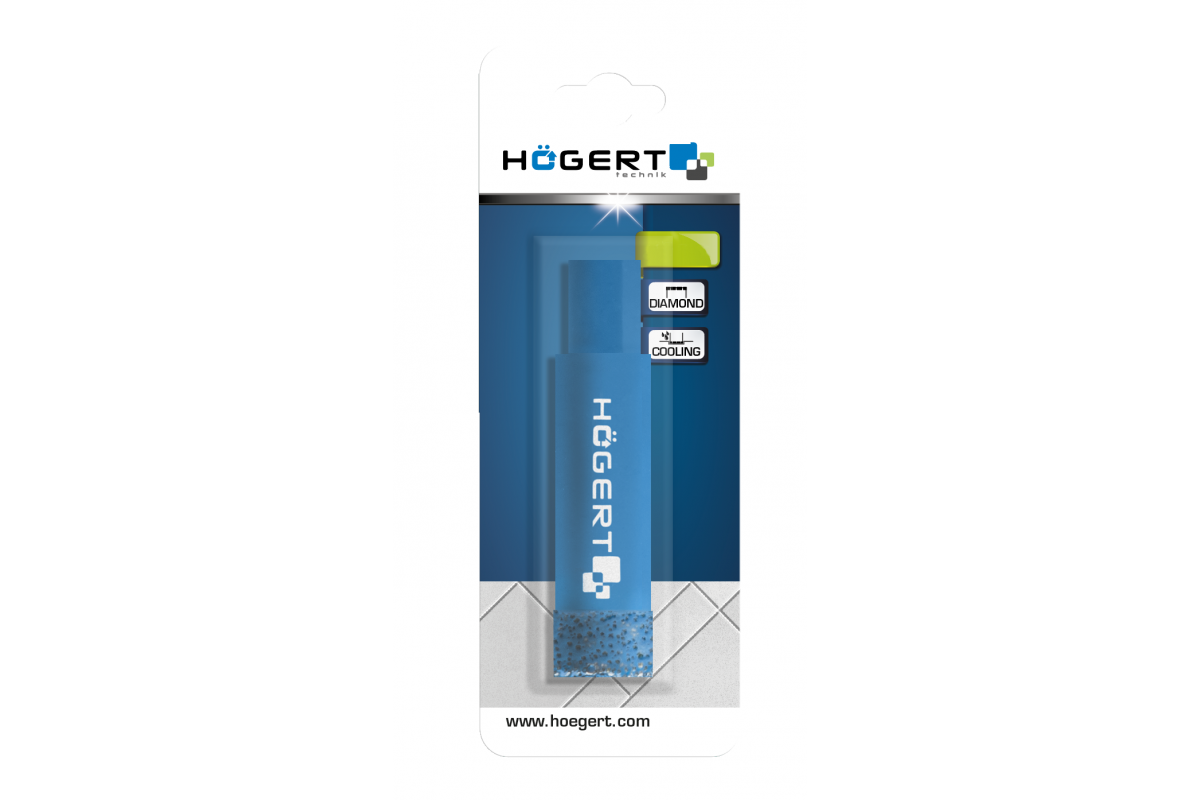 HOEGERT Dimanta kroņurbis keramikas flīzēm un akmenim 8 mm, sešstūra kāts HT7D308