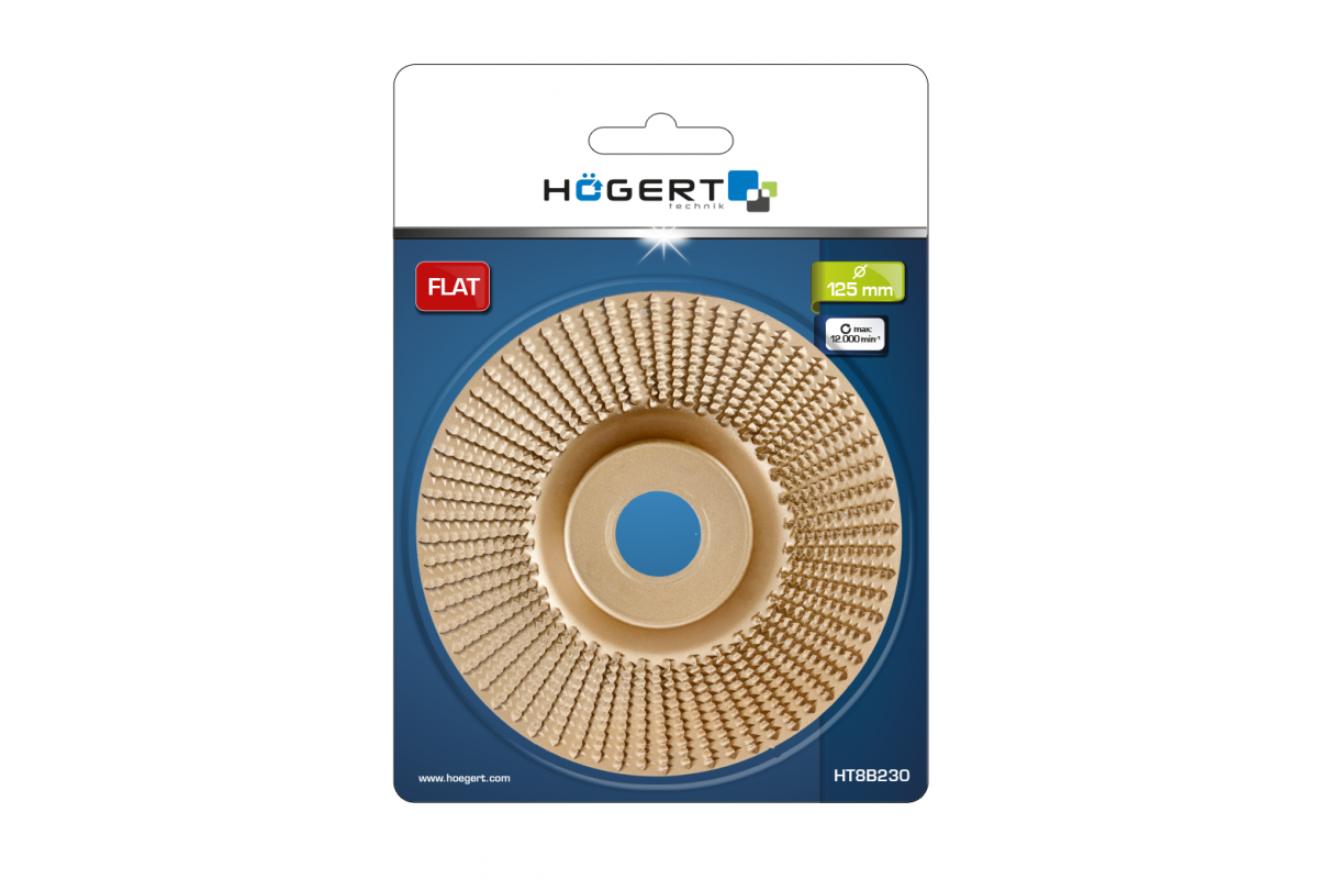 Plakans slīpēšanas disks kokam 125×22,2 mm HOEGERT HT8B230