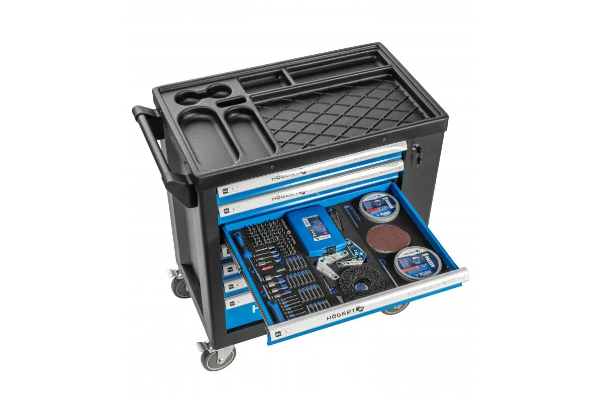 Skapis instrumentiem ar 7 kastēm un sānu durvīm ar 544 elementu aprīkojumu HT7G050 - Image 19