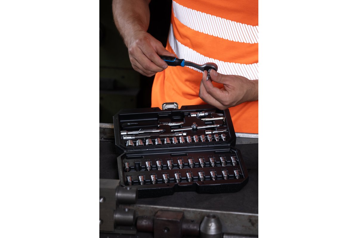 Instrumentu komplekts 1/4'' 46 gab, CrV tērauds, sprūdrata rokturis 72 T - Image 3