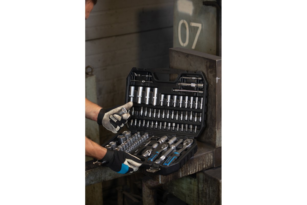 Instrumentu komplekts 95 gab., CrV tērauds, sprūdrata rokturis 72 T Hogert