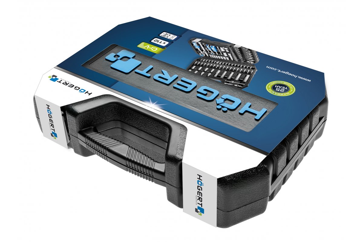 Instrumentu komplekts 112 gab., CrV tērauds, sprūdrata rokturis 72 T Hogert - Image 3