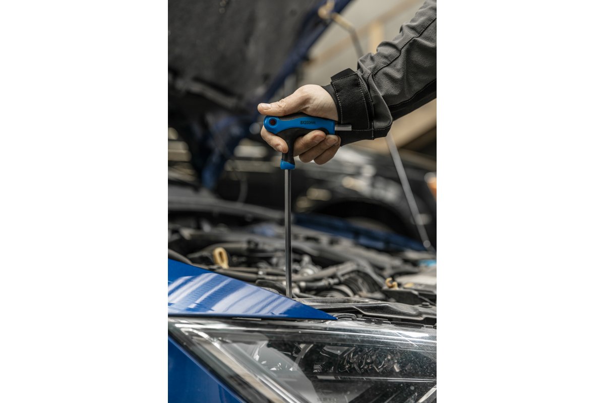 T tipa sešstūra atslēgas ar lodi, garas 8