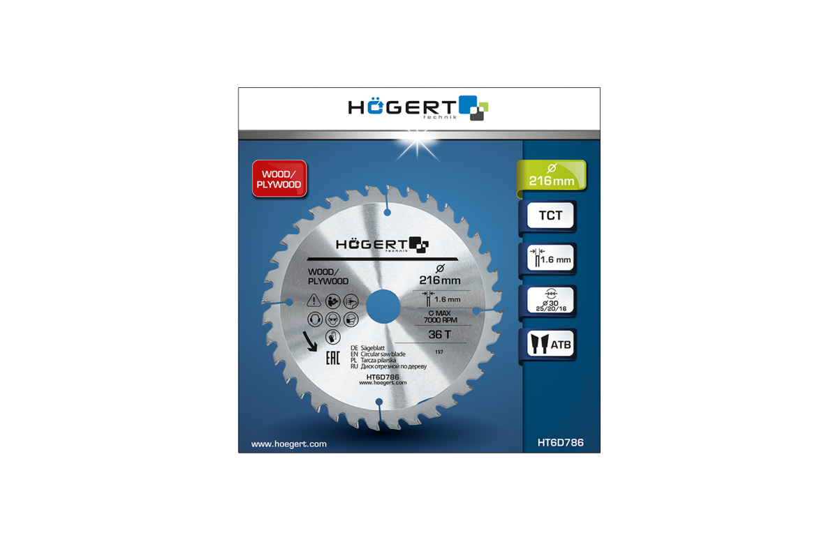 TCT zāģa asmens 216x36Tx30