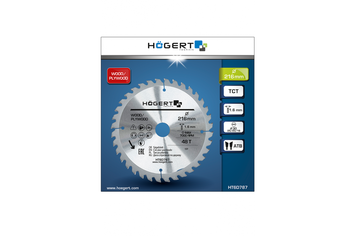 TCT zāģa asmens 216x48Tx30