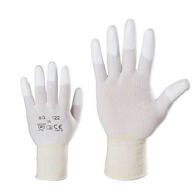 Adīti neilona darba cimdi. Ar poliuretānu pārklāta palma.