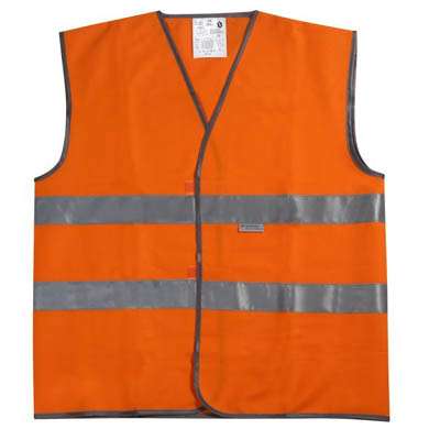 2. klases signālveste ar atstarojošām svītrām, oranža