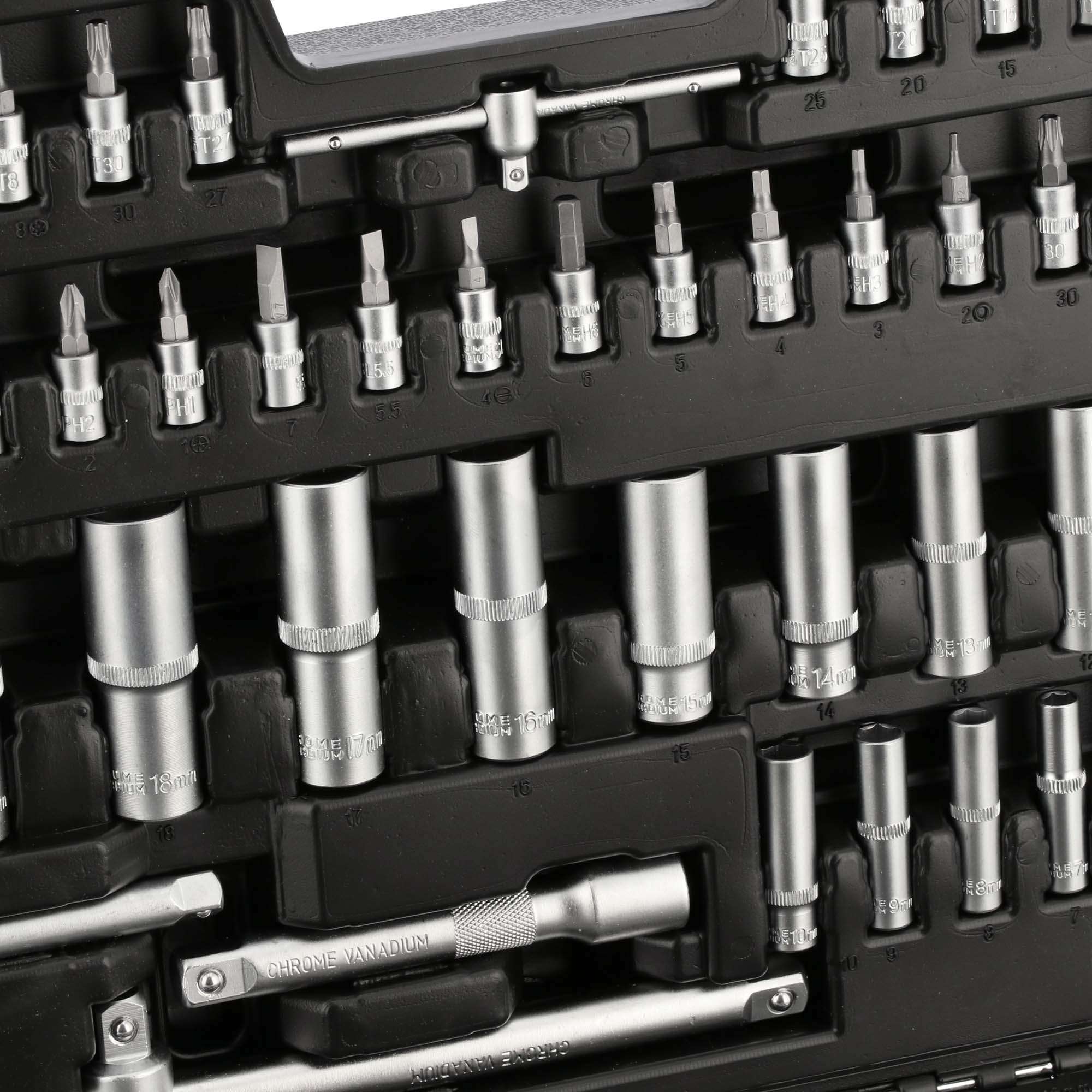 Instrumentu komplekts - 171 gab. 1/4''-3/8''-1/2'' Airpress 75247 - Image 2