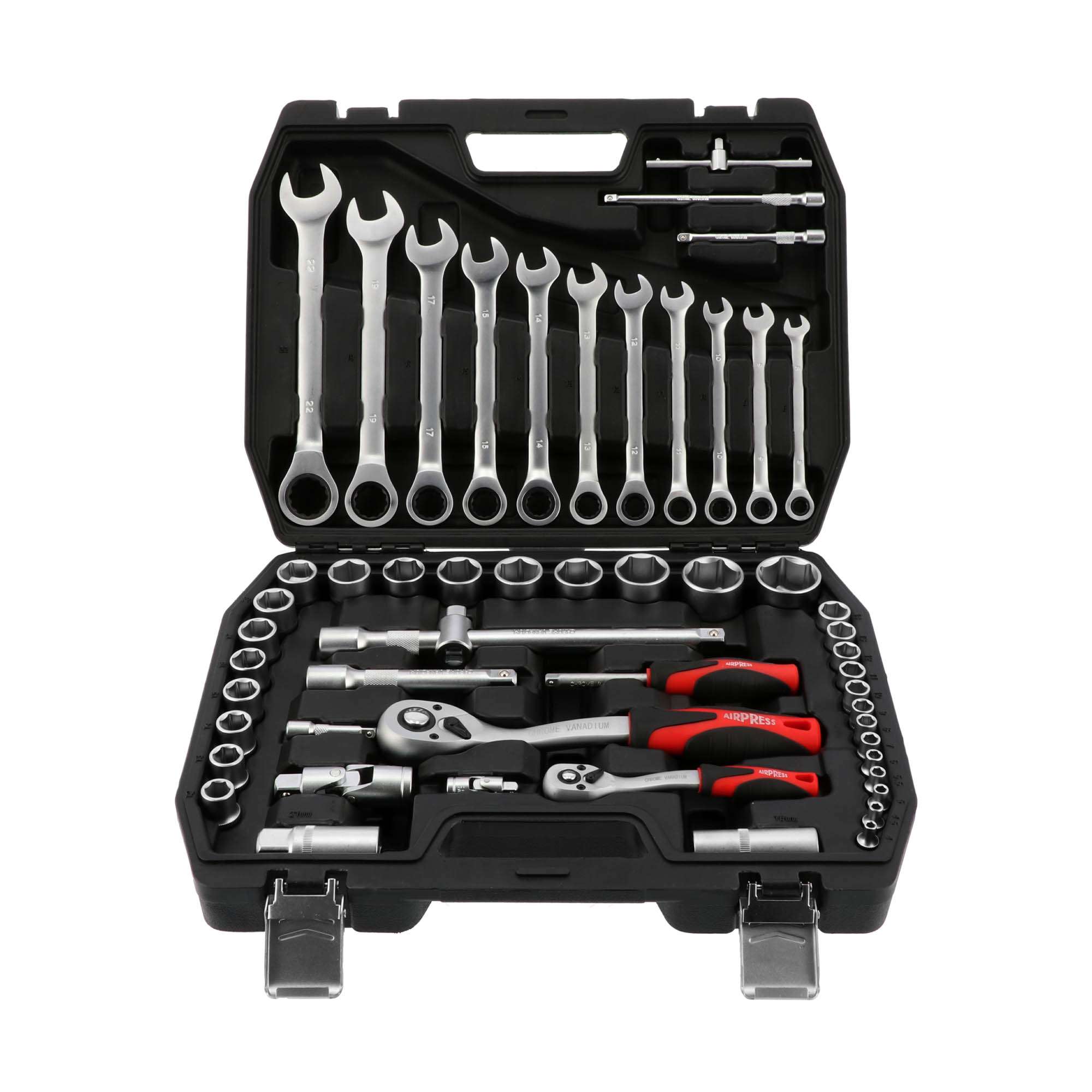 Kombinēto atslēgu un muciņu komplekts – 54 gab.