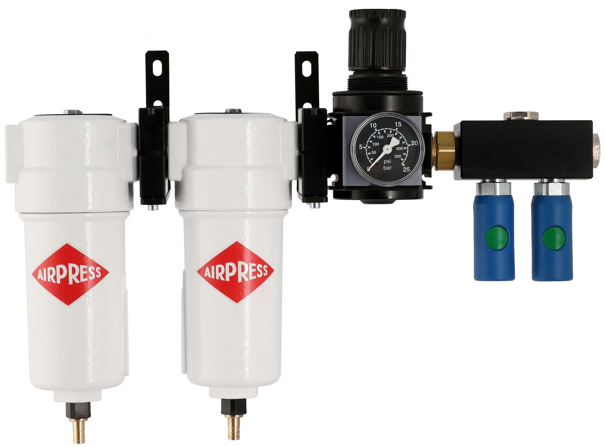 Krāsošana Gaisa filtrēšanas sistēma PP207 ar regulatoru un savienojumiem (2 filtrs)