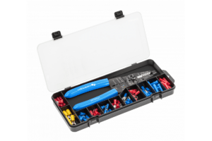 Crimpēšanas knaibles ar vadu noņēmēju + savienotāji HOEGERT TECHNIK 86 gab. HT1P231