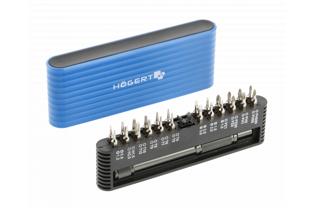 Uzgaļu komplekts ar uzgaļu turētāju 25 gab. HT1S273 HOEGERT