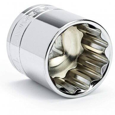 1/2” muciņu komplekts 20gab 6pt+12pt (5/16“-1-1/4”) (S.A.E.) - (ST09087SJ) SATA - Image 2