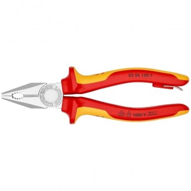 Kombinētās knaibles ar izolāciju 180 mm (1000 V) KNIPEX