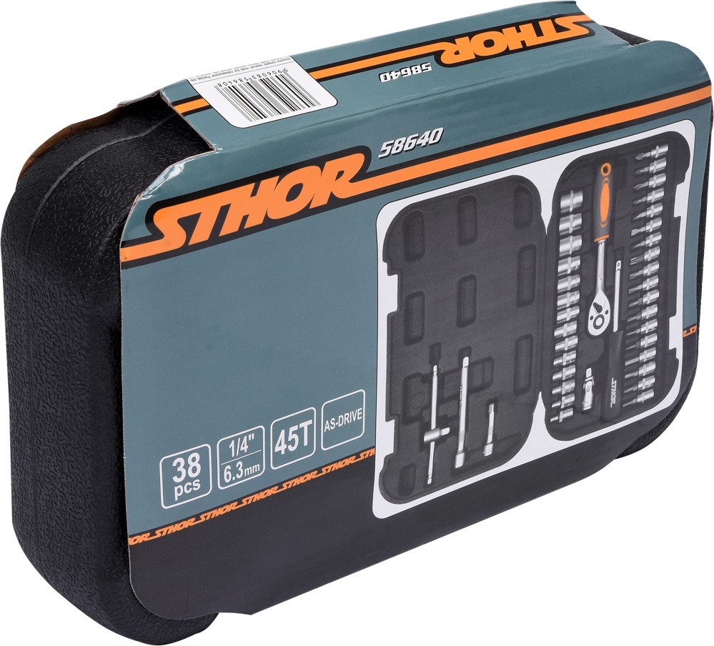 Sprūdrata ligzdu komplekts | 6,3 mm (1/4 collas) | 38 gab. (58640) - Image 4