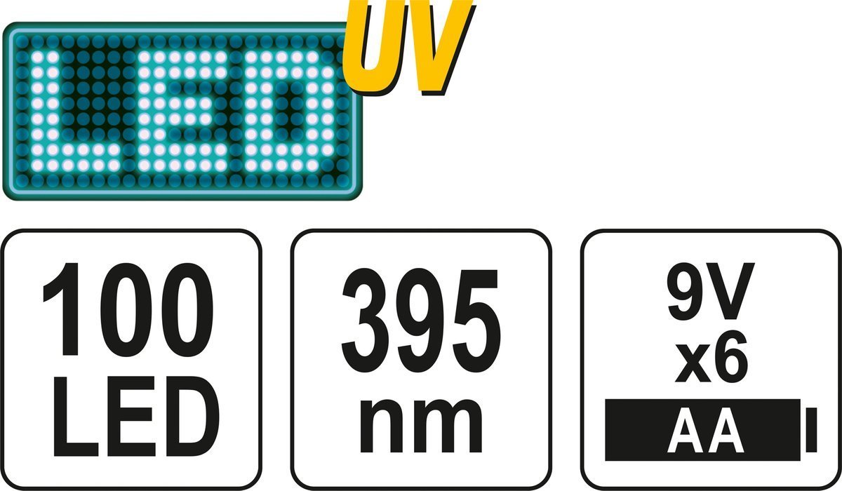 UV lukturītis un brilles gaisa kondicionēšanas sistēmas noplūžu noteikšanai | UV 100 LED (YT-08582) - Image 7