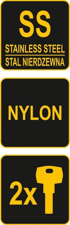 Slēdzene ar SS kabeli | 45 mm | ūdensizturīgs (77105) - Image 2