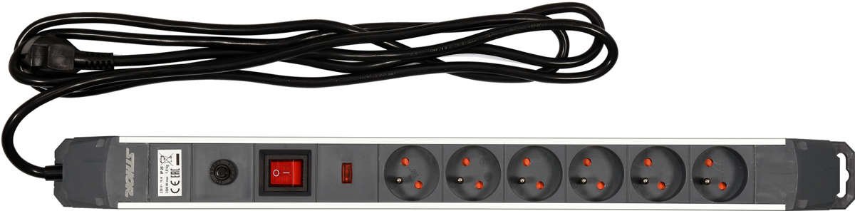 Elektrības pagarinātājs | alumīnijs | 6 kontaktligzdas | 1,5 mm² | 3 m (72373) - Image 3