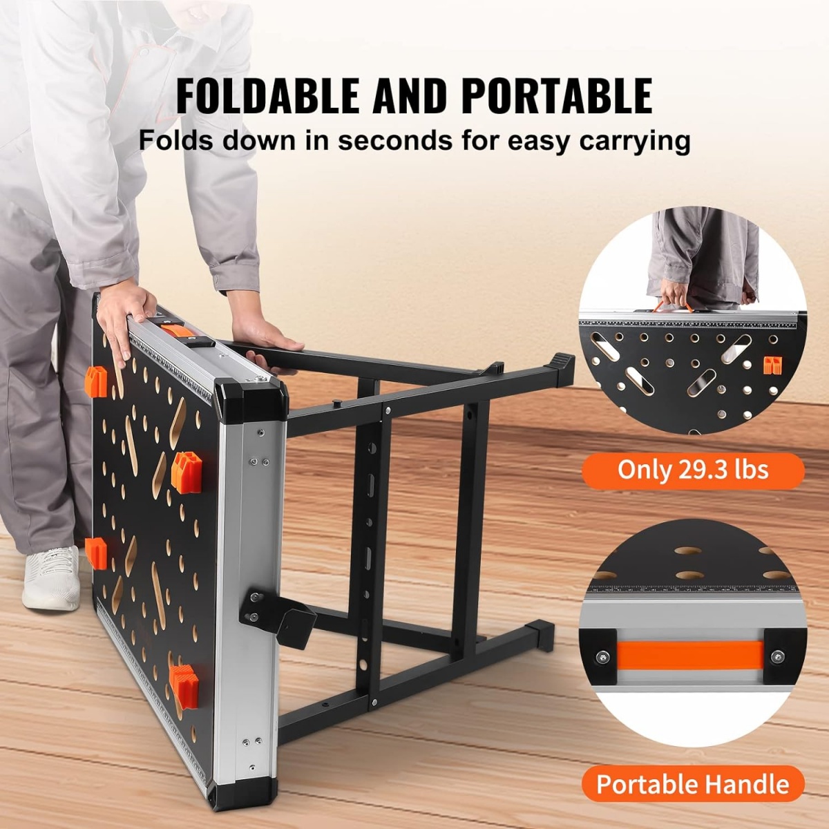 Pārnēsājams darbgalds ar kastēm, savienotājiem un F tipa skavām (WB33C) - Image 13