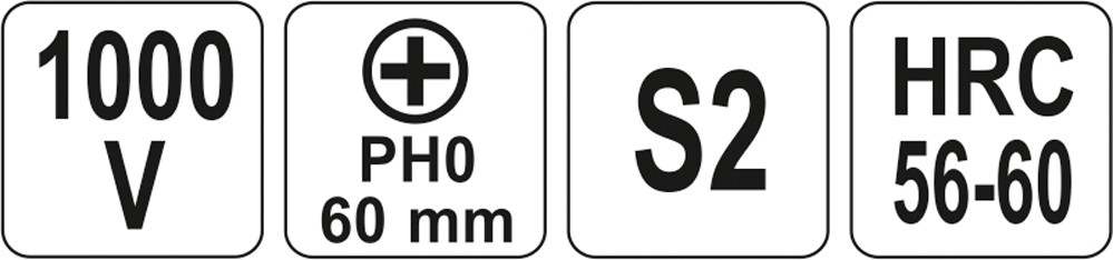 Izolēts skrūvgriezis elektriķim | 1000V | PH0 x 60 mm (YT-2821) - Image 3