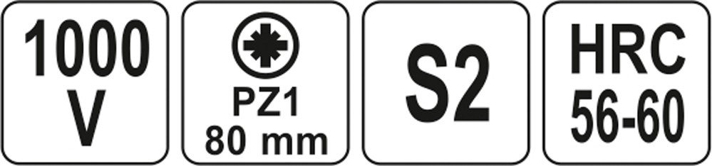 Izolēts skrūvgriezis elektriķim | 1000V | PZ1 x 80 mm (YT-2825) - Image 3