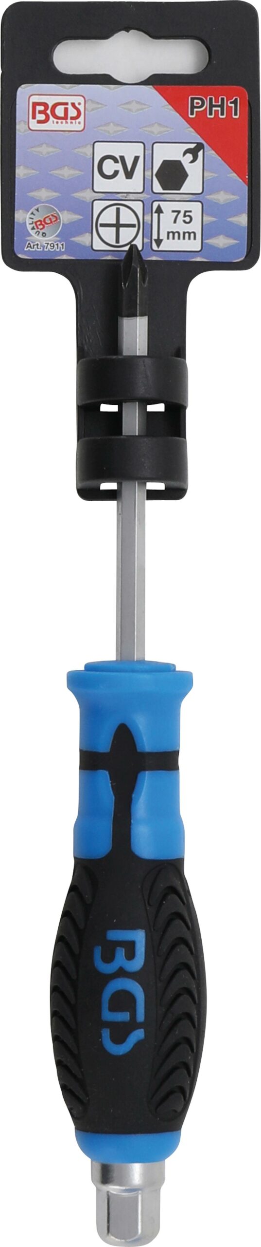 Skrūvgrieža āmurs | ar ārējo sešstūri | Krusts PH1 | Asmens garums 75 mm (7911) - Image 2