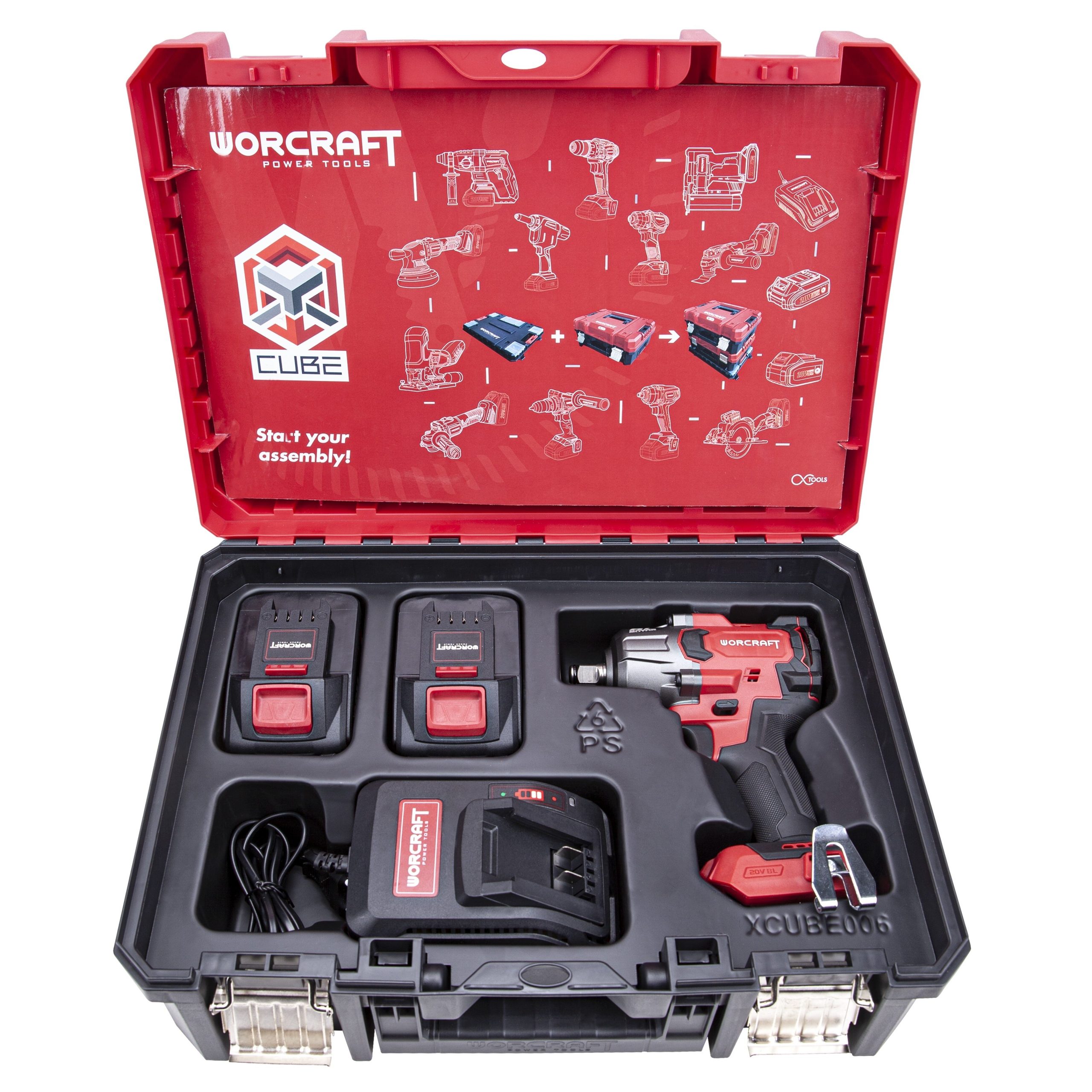 Li-ion bezsuku akumulatora triecienuzgriežņu atslēga 1/2” 850nm 20V (XCUBE kaste)