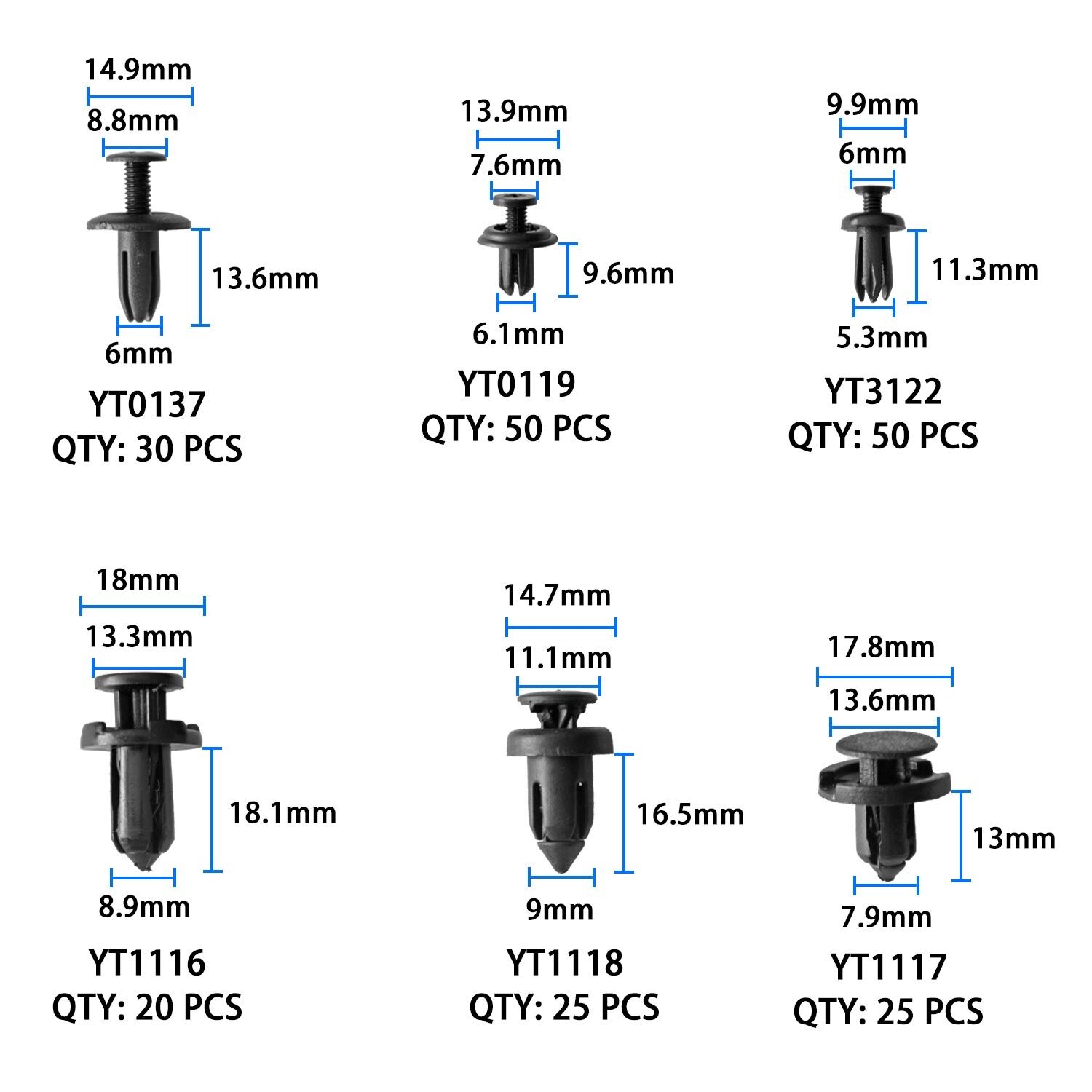 Plastmasas stumjamā tipa klipu sortiments (620gab) - Image 4