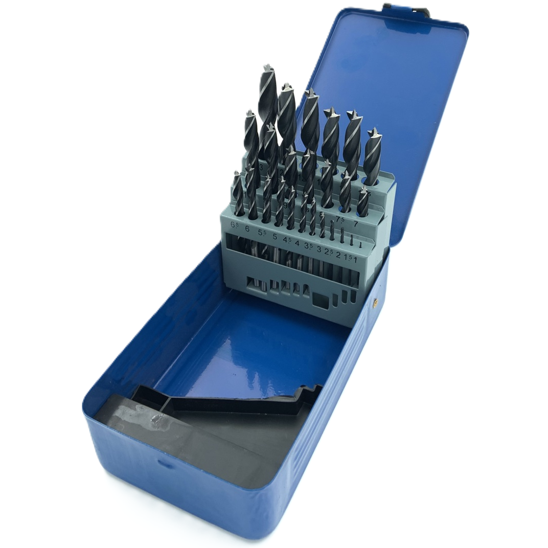 Trīspunktu koka urbji HCS 25gab, 1-13mm