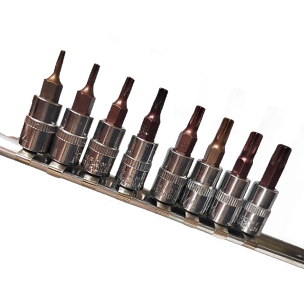 1/4” TORX kontaktligzdu komplekts 8gab T-8-T-40