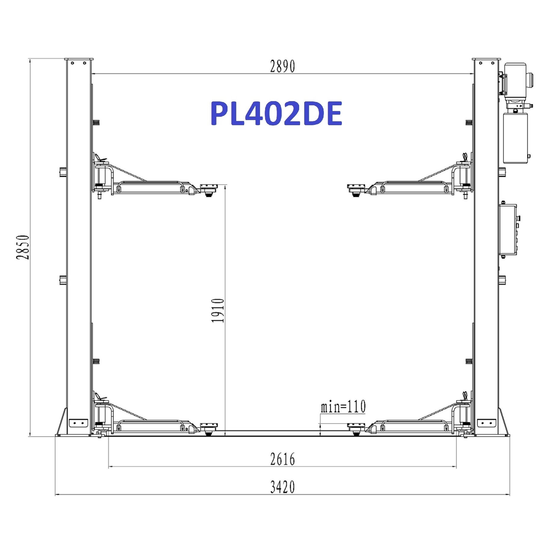 Divu stabu hidrauliskais pacēlājs ar elektromagnētisko atbrīvošanu, 4.0t - Image 2
