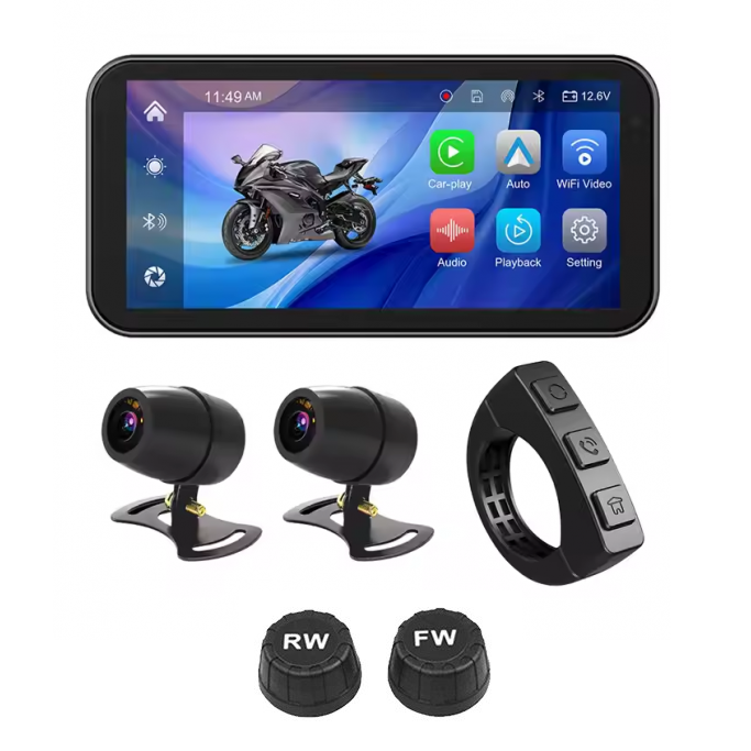 Motociklu smartpad ar Apple CarPlay/Android Auto