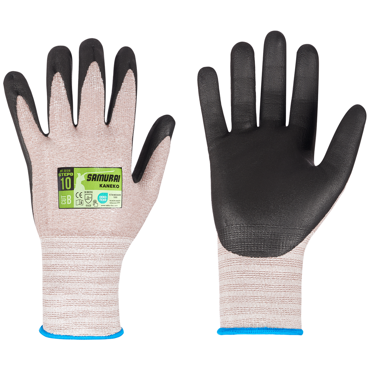 Darba cimdi no griezumiem, nitrila putu mētelis KANEKO