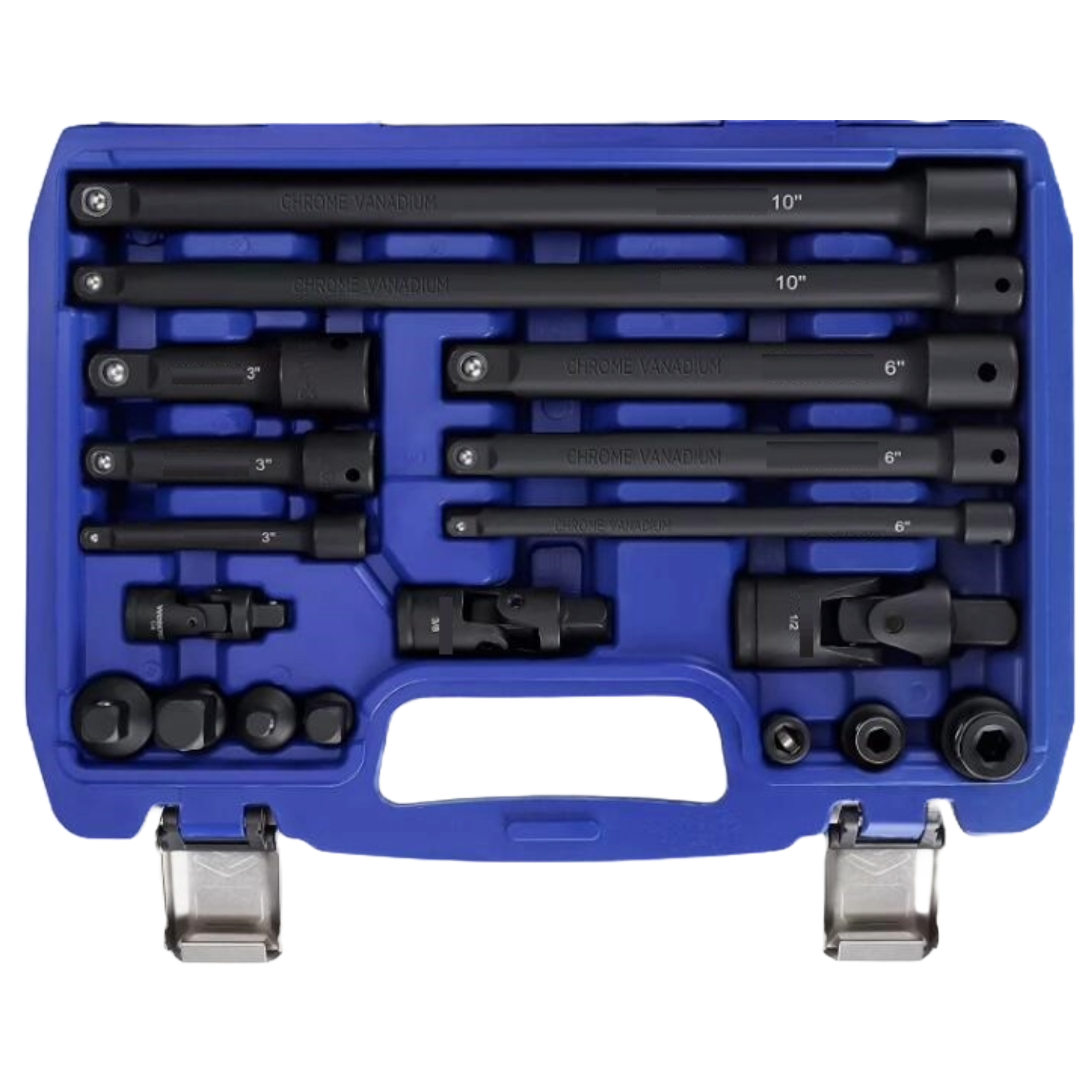 1/4″ + 3/8″ + 1/2″ Dr. Trieciena pagarinājuma komplekts 18gab