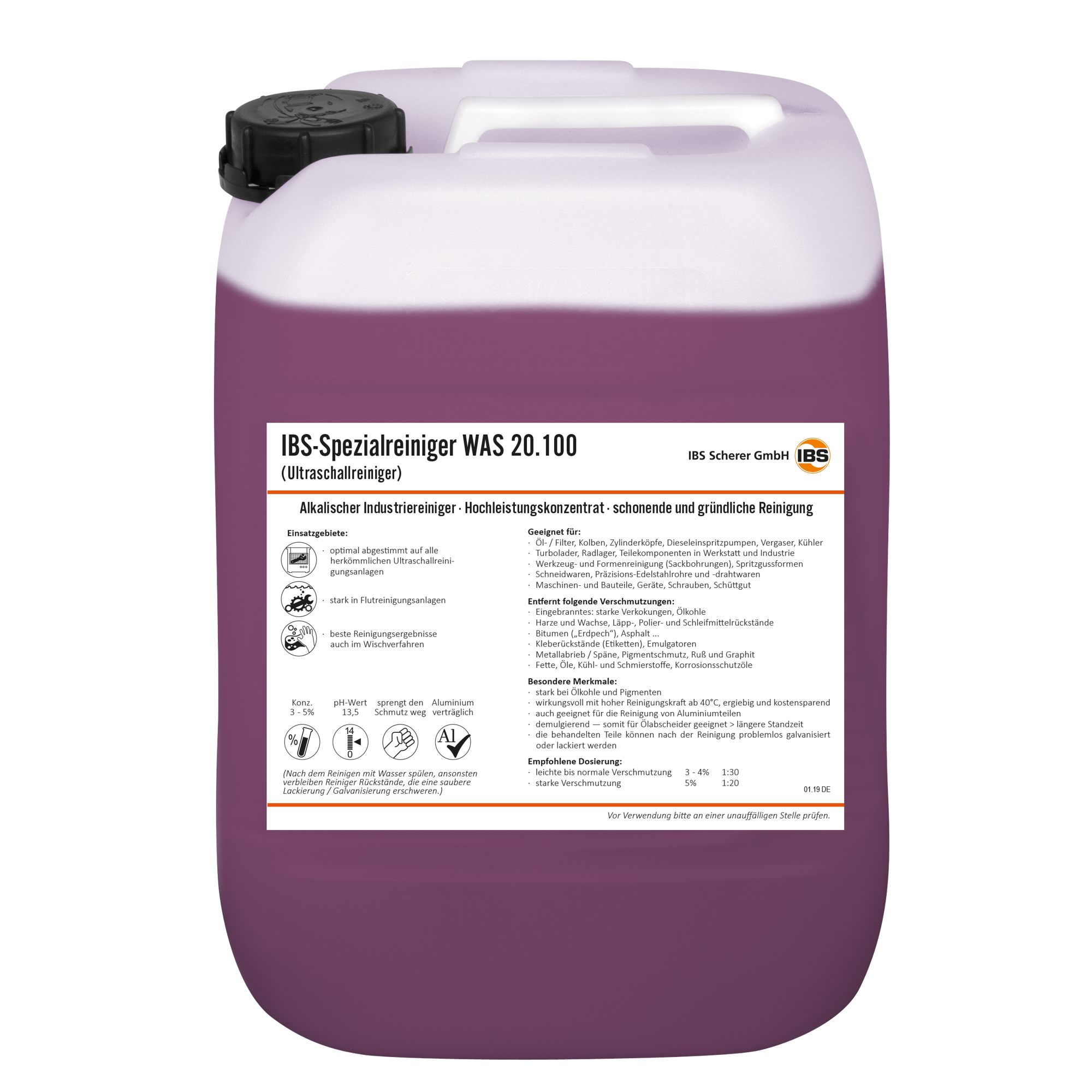 Ultraskaņas tīrītājs koncentrēts 20.100 IBS