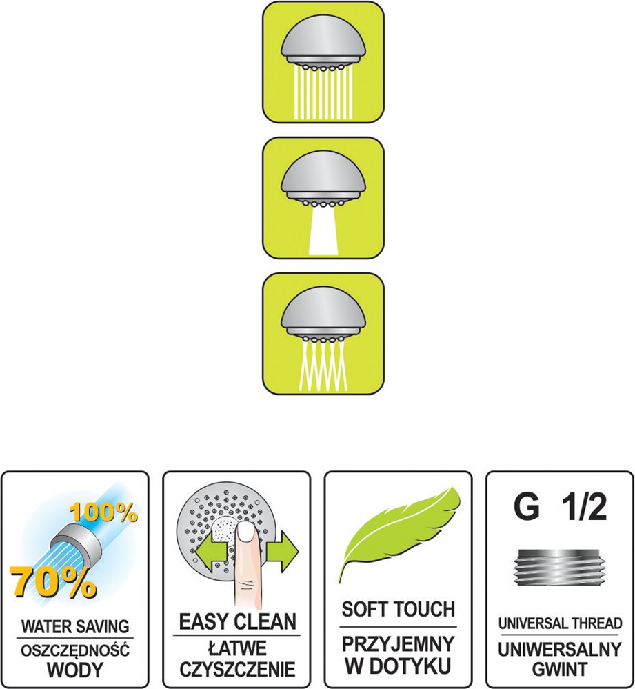 Dušas galva 3 funkcijas, violeta krāsa, "Salto violet" (75623) - Image 4