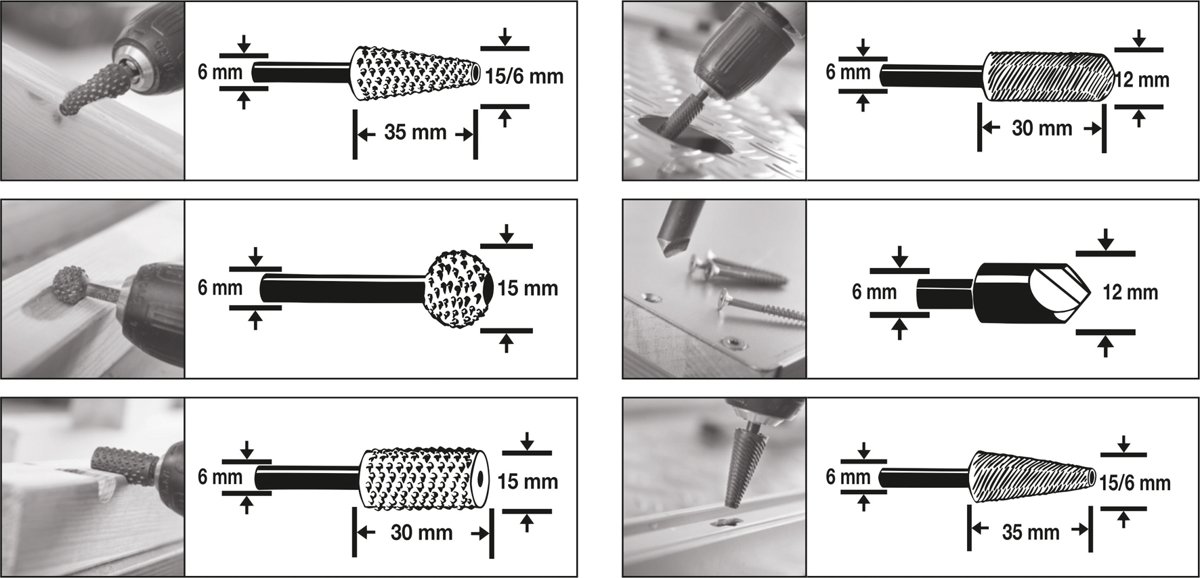 Frēzes metālam 3 gab. | Kokam 3 gab. | 6 gab. (YT-61712) - Image 4