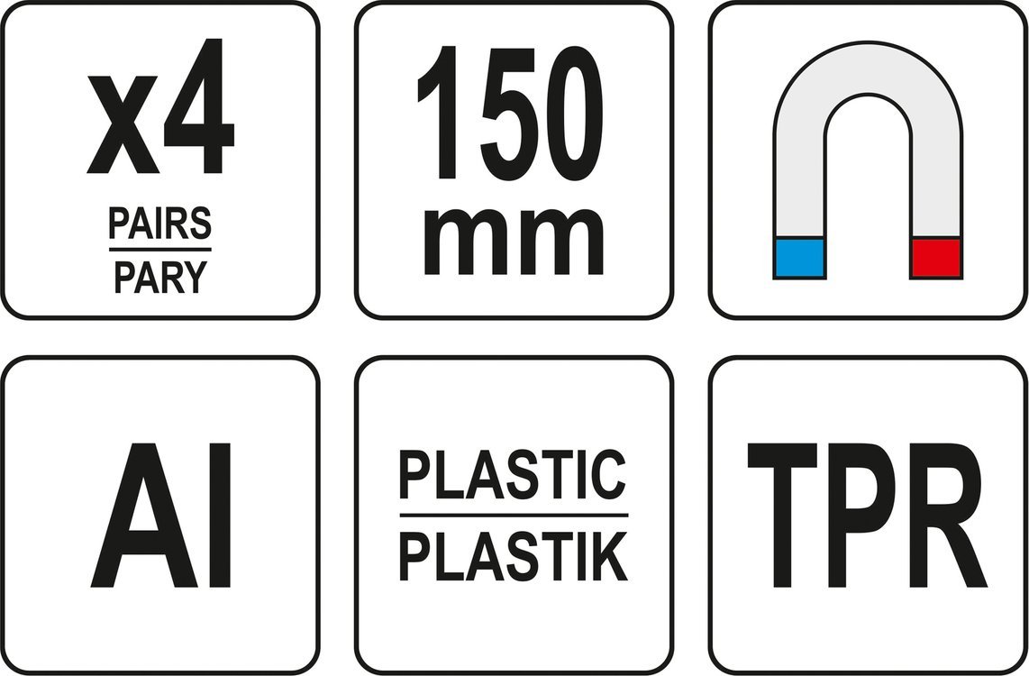 150 MM ŽOKĻU KOMPLEKTS 4 PĀRI (YT-65008) - Image 5