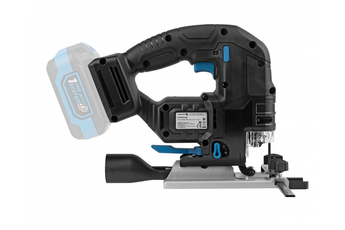 Bezvadu bezsuku figūrzāģis, 18V, 4-pakāpju asmens svārstības, HT2E233-0JS, HOGERT - Image 12