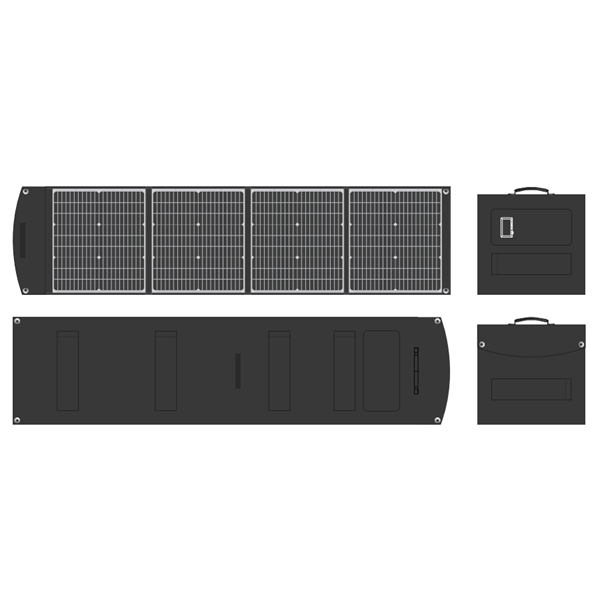 Salokāms saules panelis 200W ar XT60 4in1 portu kabeli