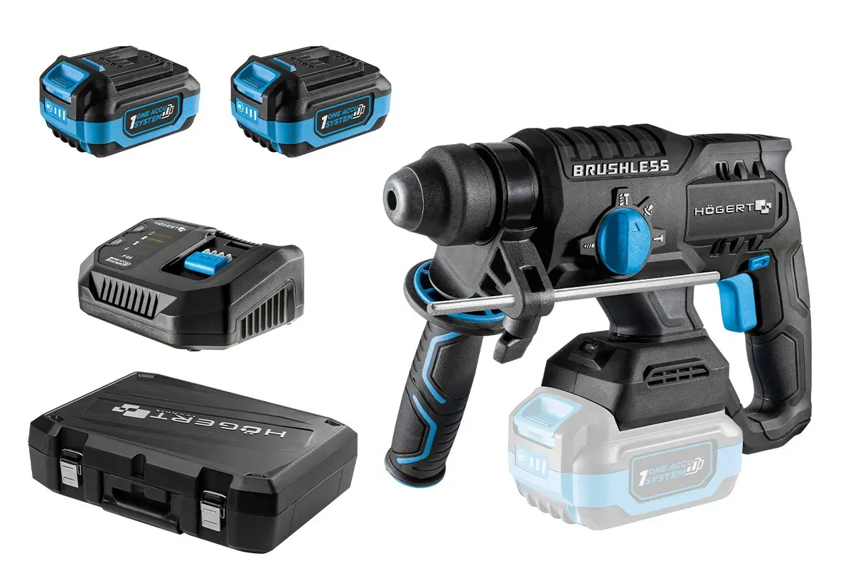 Bezoglīšu perforators ar kalšanas funkciju, 18V, SDS+, HT2E249-B24CH, HOGERT - Image 2